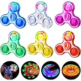Fidget Spinner Bulk 6 Pcs, Light up Halloween Goodie Bag Stuffers Mini | Stocking Stuffers Classroom Prizes Sensory Fidget Toys Bulk Party Favors Kids Treasure Prizes Box Gifts Rewards Autism Toys
