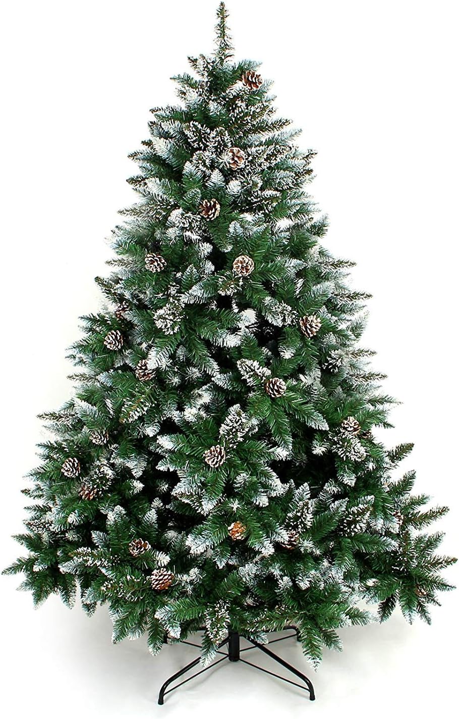 Natale Immagini 400 X 150.Yorbay Albero Di Natale Pino Artificiale Ricoperto Da Neve E Decorato Da Pigne Materiale Pvc Pp Ferro Dimensione Da 120cm A 240cm 150 Cm Riutilizzabile Amazon It Casa E Cucina