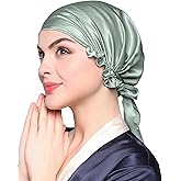 LilySilk Silk Bonnet for Sleeping Womens Sleep Cap 100% 19MM Mulberry Silk for Long Curly Hair Adjustable Stretchy Avocado Green