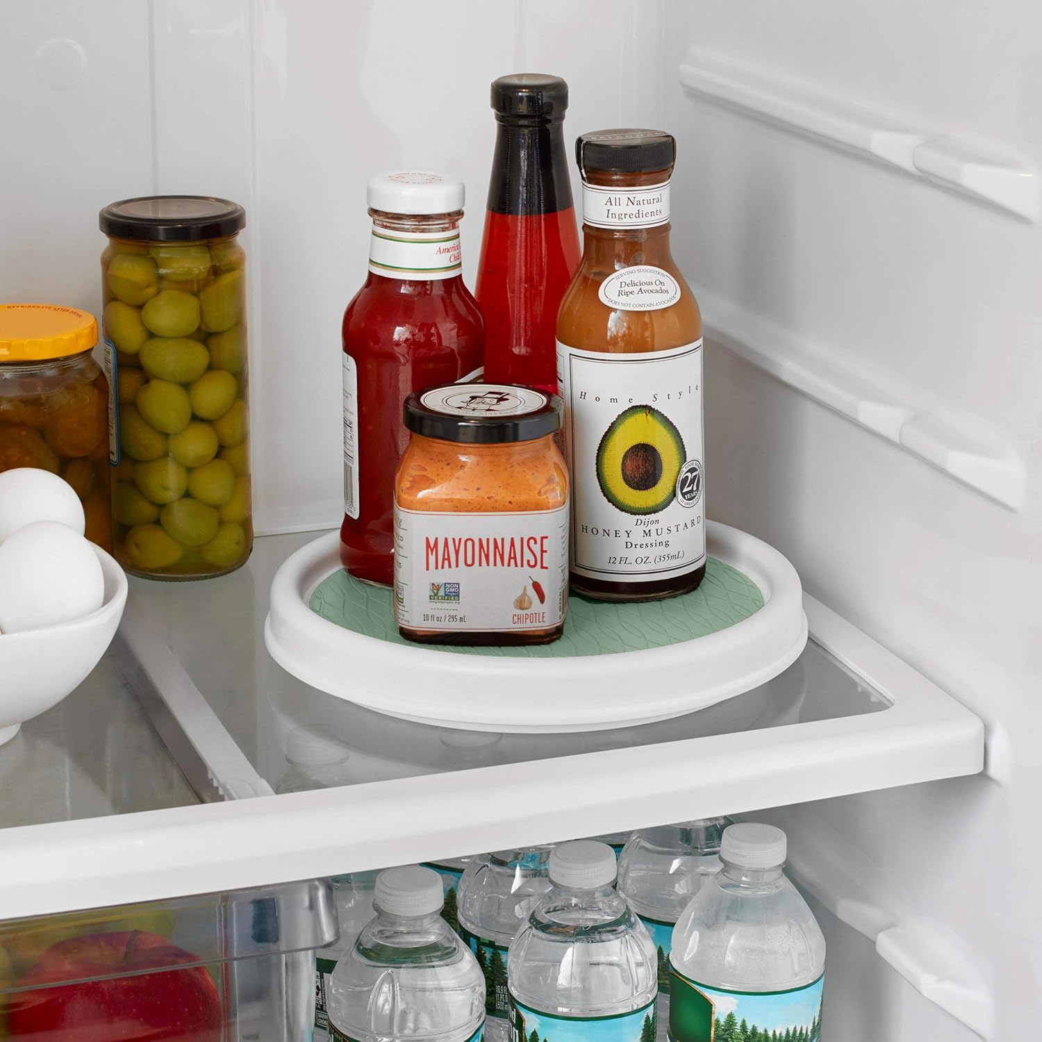 Aqua White 12 Inch Copco Non Skid Pantry Cabinet Lazy Susan Turntable Home Kitchen Dining