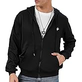 VPG Mens Zip Up Hoodie, Regular Fit Fleece Hooded Sweatshirt with Drawstring and Pockets, Casual Long Sleeve Zipper Hoodies