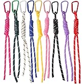 Matwsec 9PCS Paracord Keychain, Paracord Rope Keychains Bag Charm Rope Braided Cord Keychain for Purse Handmade Ropes Key Chain Backpack Handbag Decoration Accessories Colorful