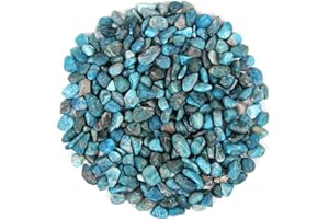 Orientrea 1.1lb Natural Crushed Blue Apatite Crystal Tumbled Chips-Blue Apatite Healing Crystals Chips Bulk, Crushed Crystal 