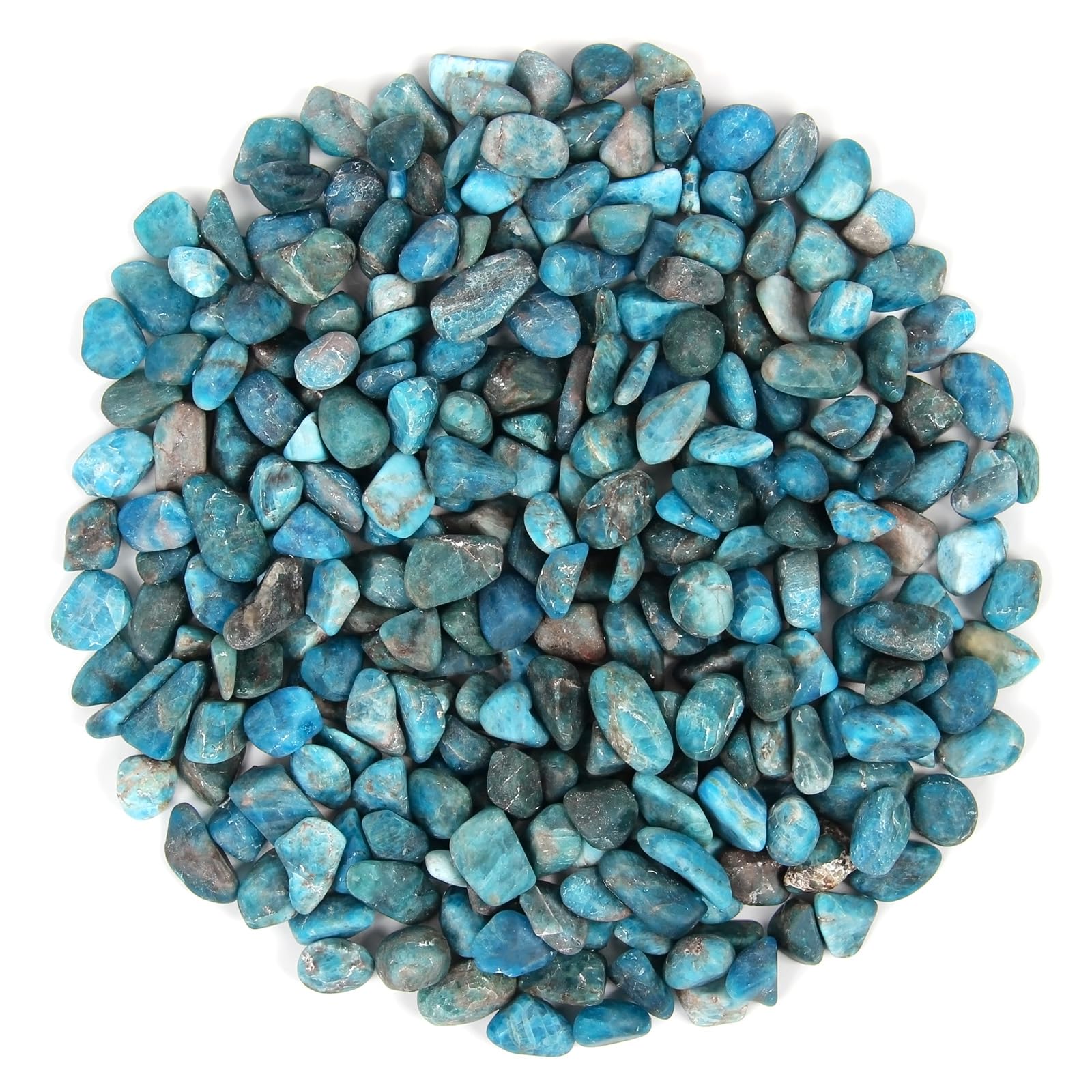 Orientrea 1.1lb Natural Crushed Blue Apatite Crystal Tumbled Chips,Blue Apatite Healing Crystals Chips Bulk,Crushed Crystal Gemstones for Crafts with Chakra Bag,Beautiful Package for Gift