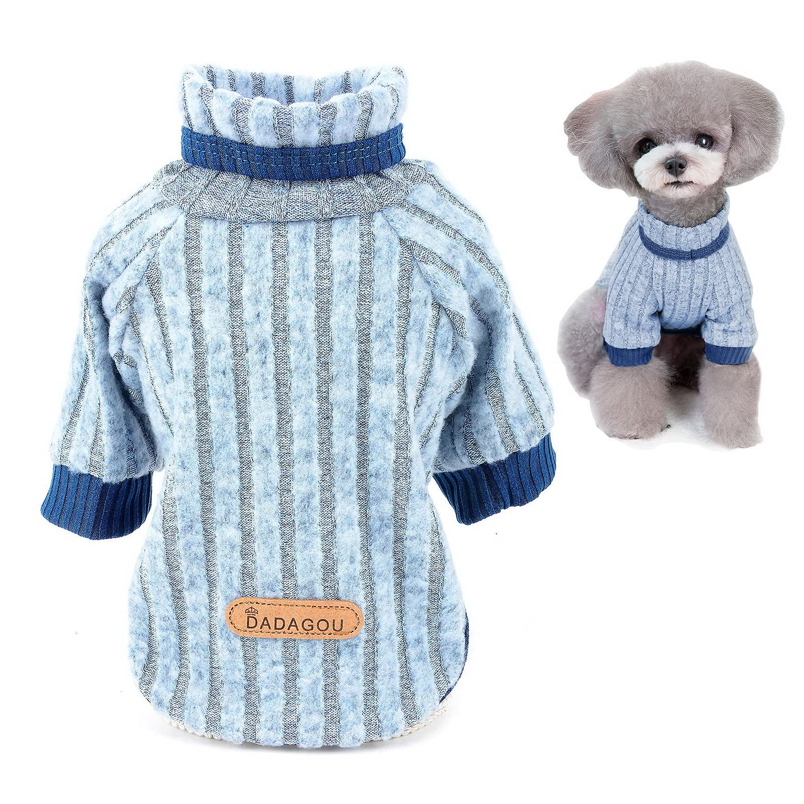 SMALLLEE_LUCKY_STORE Pet Pullover Turtleneck Knit Jumpers Sweaters for Small Dogs Cat Girl Boy Cozy Soft Shirt Sweatshirts Warm Winter Coat Puppy Yorkie Chihuahua Clothes