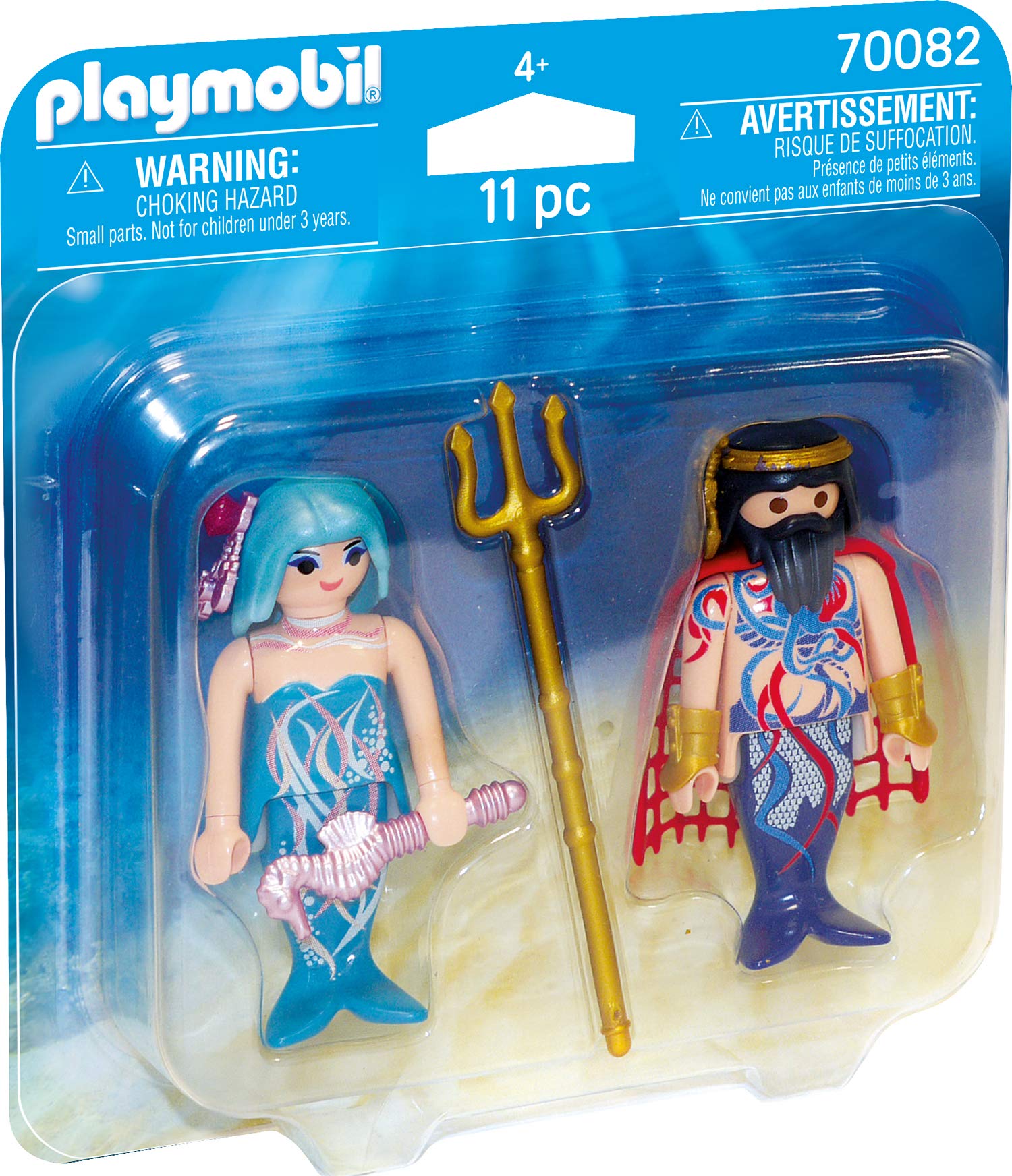 Playmobil 70082 King of the Sea and Mermaid Duo Pack, Fun Imaginative Role-Play, PlaySets Suitable for Children Ages 4+