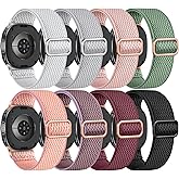 8-Pack Braided Stretchy Band Compatible with Samsung Galaxy Watch 8 Band 40mm 44mm, Samsung Galaxy Watch 8 Classic 46mm for Women Men, Soft Nylon Fabric Adjustable Replacement Loop Sport Straps(Not Waterproof)