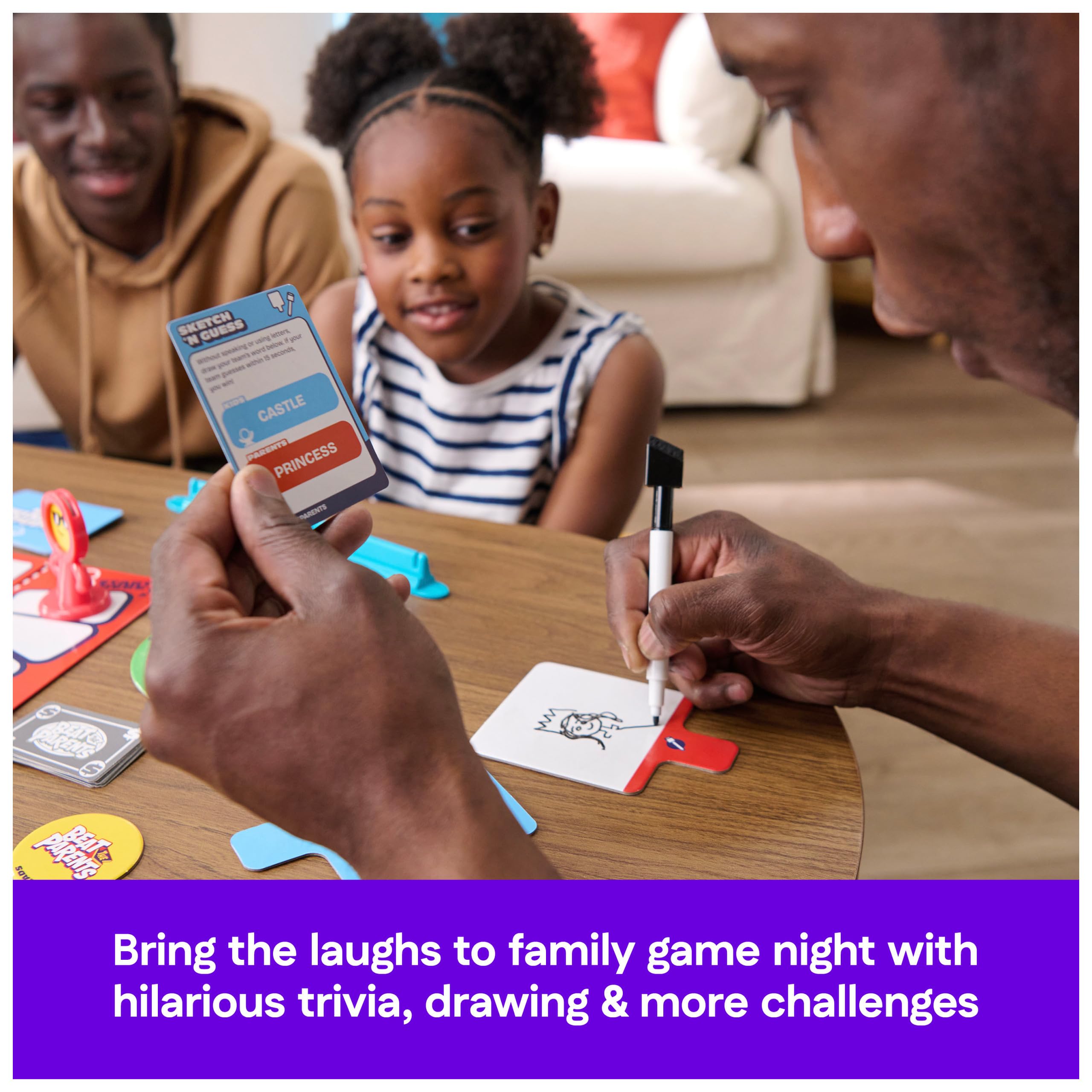 Spin Master Games, Beat The Parents, 2025 Edition with New Challenges & Cards, Friendly Competition Family Game, Family Game Night, 4-8 Players, Stocking Stuffer Gift Ideas for Ages 6 & Up