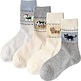 Daphene Womens Cute Socks All Season | Premium Combed Cotton Breathable Soft | Cartoon Animal Patterns | Cozy Holiday Gifts