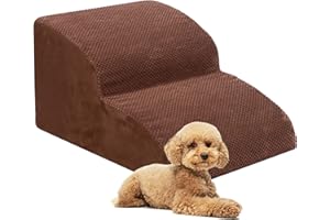 HEEYOO Dog Stairs for Small Dogs, High Density Foam Dog Ramp, Extra Wide Non-Slip Pet Steps for High Beds Or Couch, Soft Foam Doggie Ladder for Dogs Injured, Older Pets, Small Cats