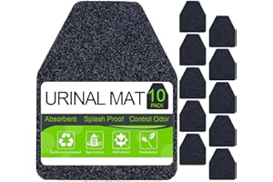 SENCHO GINSYTALIOR 10 Pack Urinal Mats Commercial Eliminating Odor,Urinal Floor Mats,Disposable Toilet Pads for Floor Urine,Splash Mat Pee Pad Black,for Men’s Bathroom,Urine, Restroom