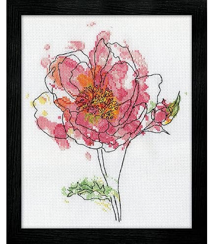 Amazon.com: Design Works Crafts Peach Floral, 8 x 10 Counted Cross