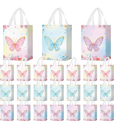 Amazon.com: Crtiin Floral Butterfly Gift Bags, 16 Pcs Kraft Paper