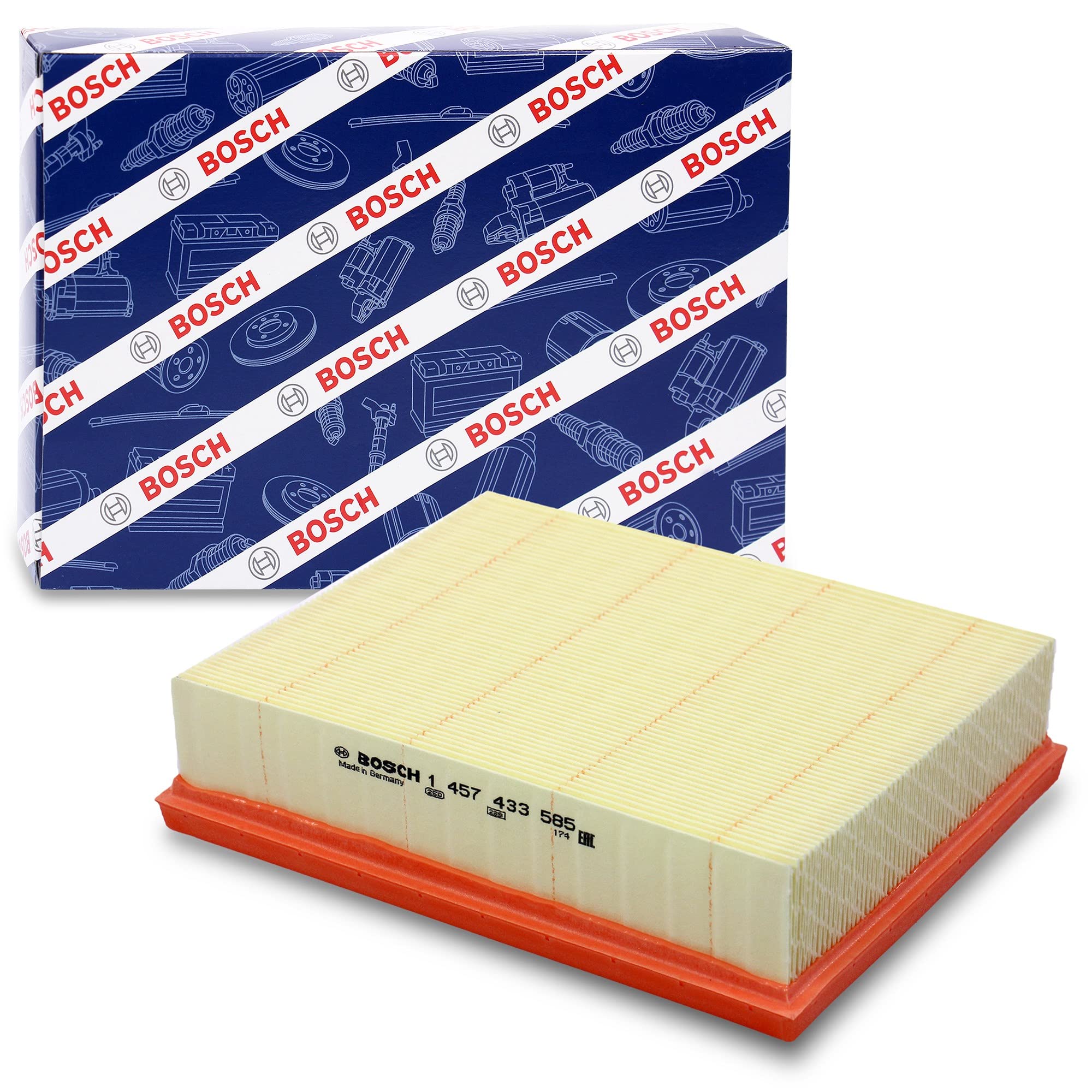 Bosch S3585 Car Air Filter - Separates Particles from the Air Intake - Moisture-resistant plus High Tensile Strength