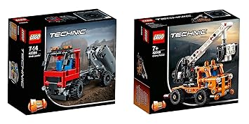 Steinchenwelt Lego® Technic 2er Set: 42084 Absetzkipper + 42088 Hubarbeitsbühne