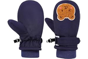 Huuflyty Toddler Gloves Waterproof Toddler Winter Mittens for Kids Snow Gloves Warm Baby Winter Mittens for Boys Girls