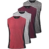 Vislivin Men's 4 Pack Tank Tops Sleeveless Workout Quick Dry Shirts Gym Muscle Shirts Athletic Bodybuilding Tee