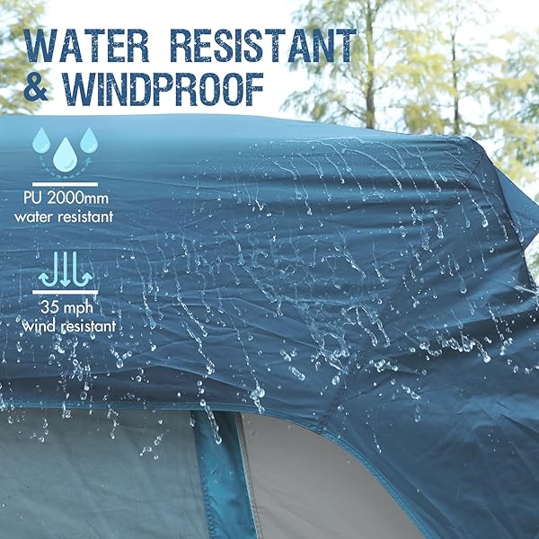 PORTAL 5-PERSON SUV TENT WITH PORCH, 2-IN-1 CAR CAMPING TENT, WATER-RESISTANT & WINDPROOF, TRUNK TENT WITH 2 DOORS FOR TRAVEL & OUTDOOR ADVENTURES