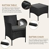 Yaheetech 3-Piece Rattan Garden Set Outdoor Patio Conversation Furniture Black view 5