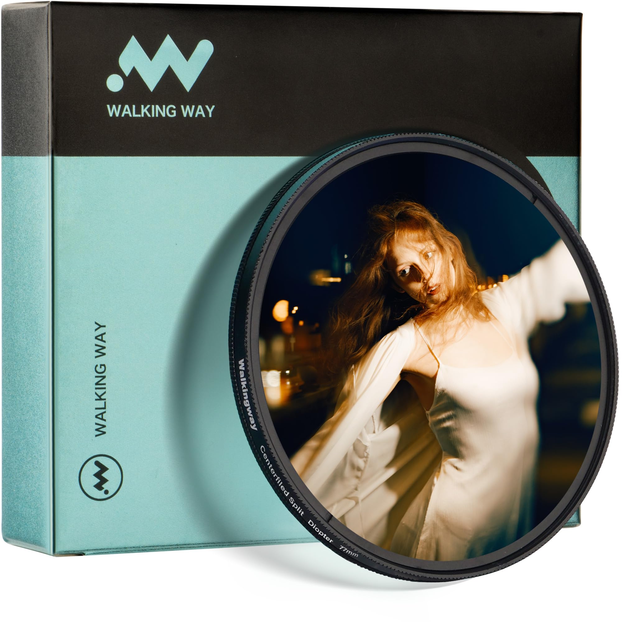 WalkingWay Center Field Split Diopter Prism Filter 67mm K9 Optical Glass with Blurred Refraction and Repeated Color Effect