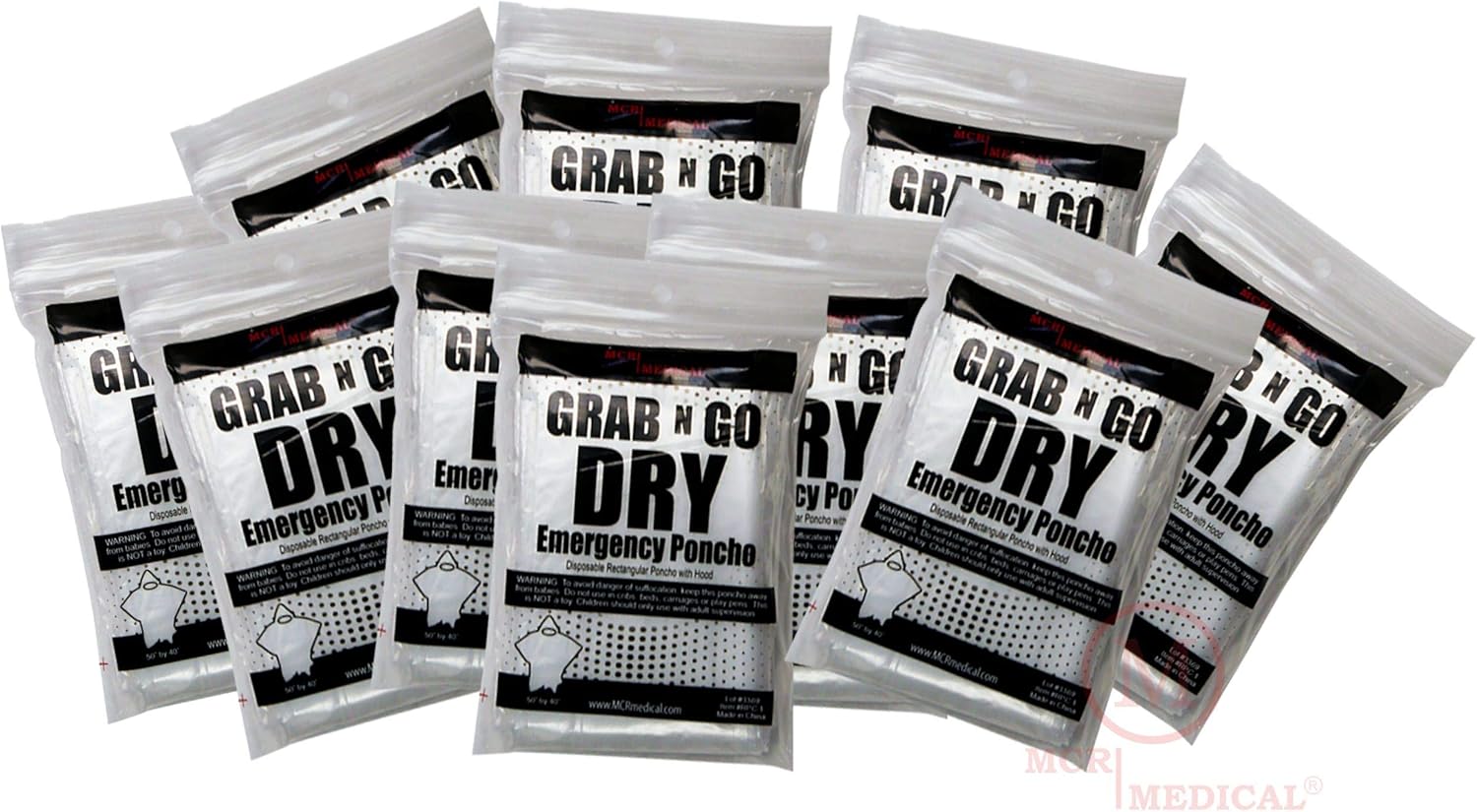 MCR Medical Disposable Rain Ponchos with Hood: Sports & Outdoors