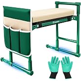 Saker 2026 Upgraded Garden Kneeler and Seat with 500LB Frame &amp; Soft Pad | Foldable Stool, Heavy-Duty Steel, Comfortable Kneeling, Support for Elderly Gardening &amp; Weeding(Basic Version)