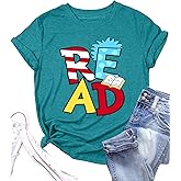 tiorhooe Read Shirts for Women Teacher Reading T-Shirt Read Across America Day Gifts