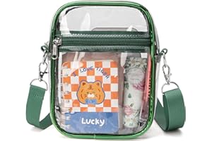 DNFUN Clear Bag Stadium Approved - Waterproof Crossbody Purse with Adjustable Strap for Concerts & Events