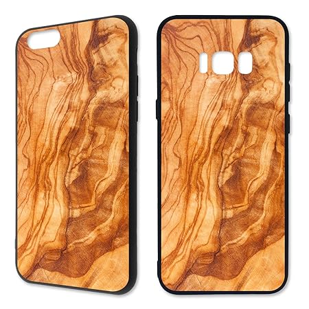 Handyhülle Holz Wood für Apple iPhone Silikon Natur Tiere Brett Holzhülle Olive, Hüllendesign:Design 5 | Silikon Schwarz, Kom