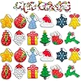 24 Pcs Christmas Mini Push Pop Bubble Fidget Toy,Christmas Mini Keychain Bubble Pop Toy, Fidget Keychain Relieve Anxiety Stre