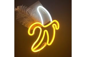 ENUOLI Banana Neon Signs,Banana Neon Light 11.22"x7.68" inch LED Neon Lights for Wall Decor,USB/Battery Powered Night Lamps L