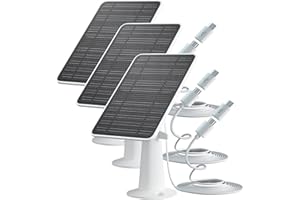 WININMETA Solar Panel Charger Compatible with Eufycam 3/3C/2C/2C Pro/E40/E20/2/2 Pro/E/L20/L40/Solo/SoloCam Spotlight, 5W Solar Panel for Eufy Camera, Micro USB & USB-C Port, 9.8ft Cable, P65 Waterproof, 3 Pack