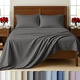 California Design Den Twin XL Cotton Sheets Set, Soft 100% Cotton Sheets Deep Pockets, 500 Thread Count Sateen Bed Sheets Set, Twin XL Sheets, Dorm Essentials for Guys - Dark Grey