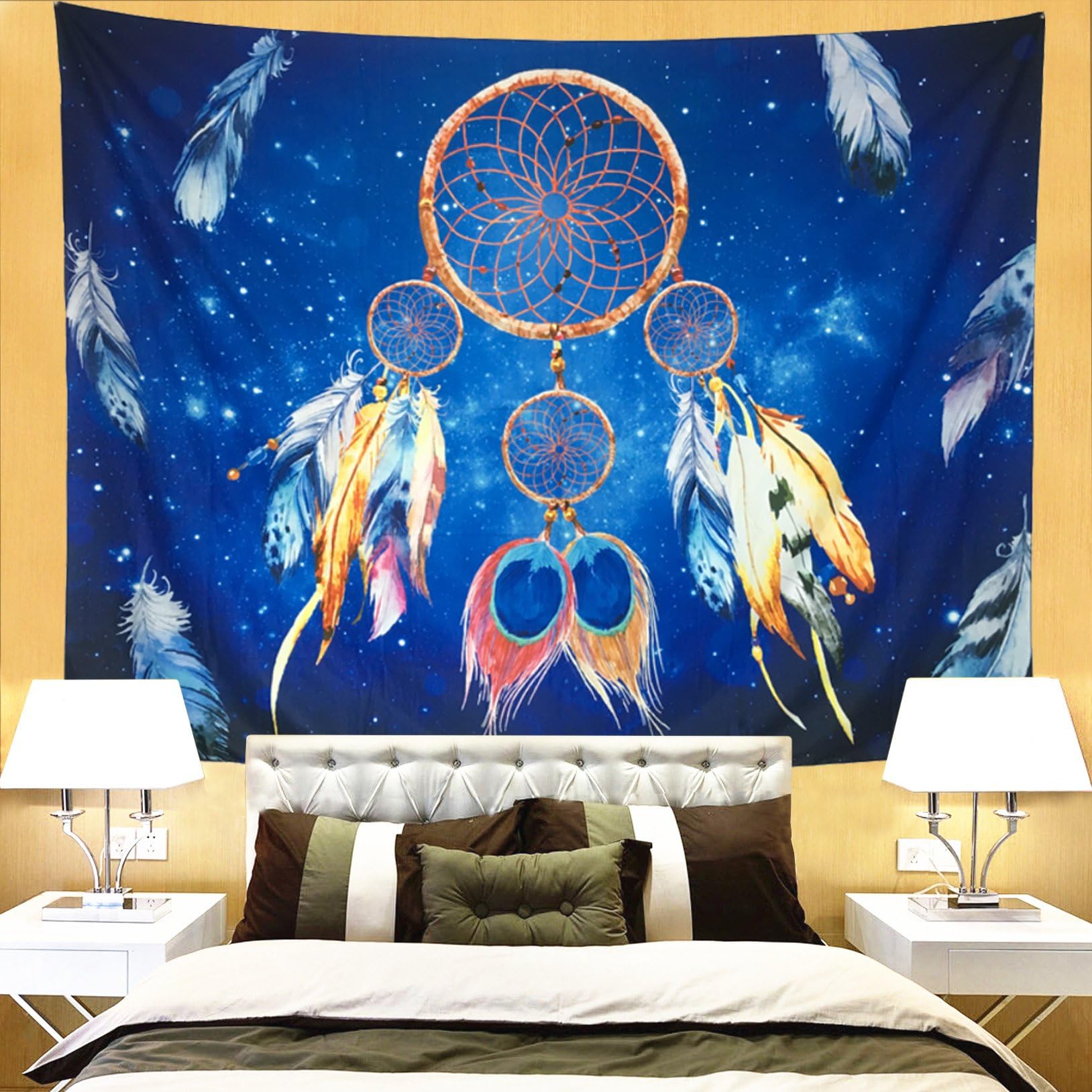 Ameyahud Dreamcatcher Tapestry Wall Hanging Dream Catcher Hippie Tapestry Colorful Psychedelic Bohemian Tapestries Wall Tapestry for Bedroom