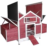 ChickenCoopOutlet Backyard Wood Chicken Coop Hen House 4-6 Chickens with 6 Nesting Box NEW