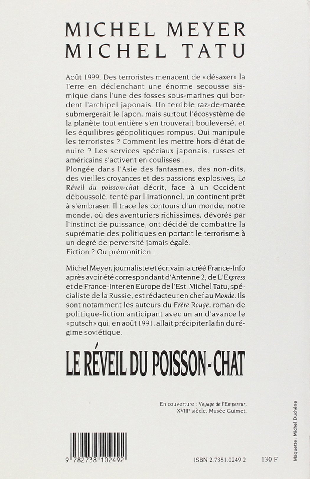 Le Reveil Du Poisson Chat Michel Meyer 9782738102492 - 