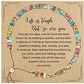 Plumiss Boho Inspirational Gifts Bracelets for Women,Handmade Unique Energy Natural Stone Beaded Strand Wrap Bracelet Jewelry Gift