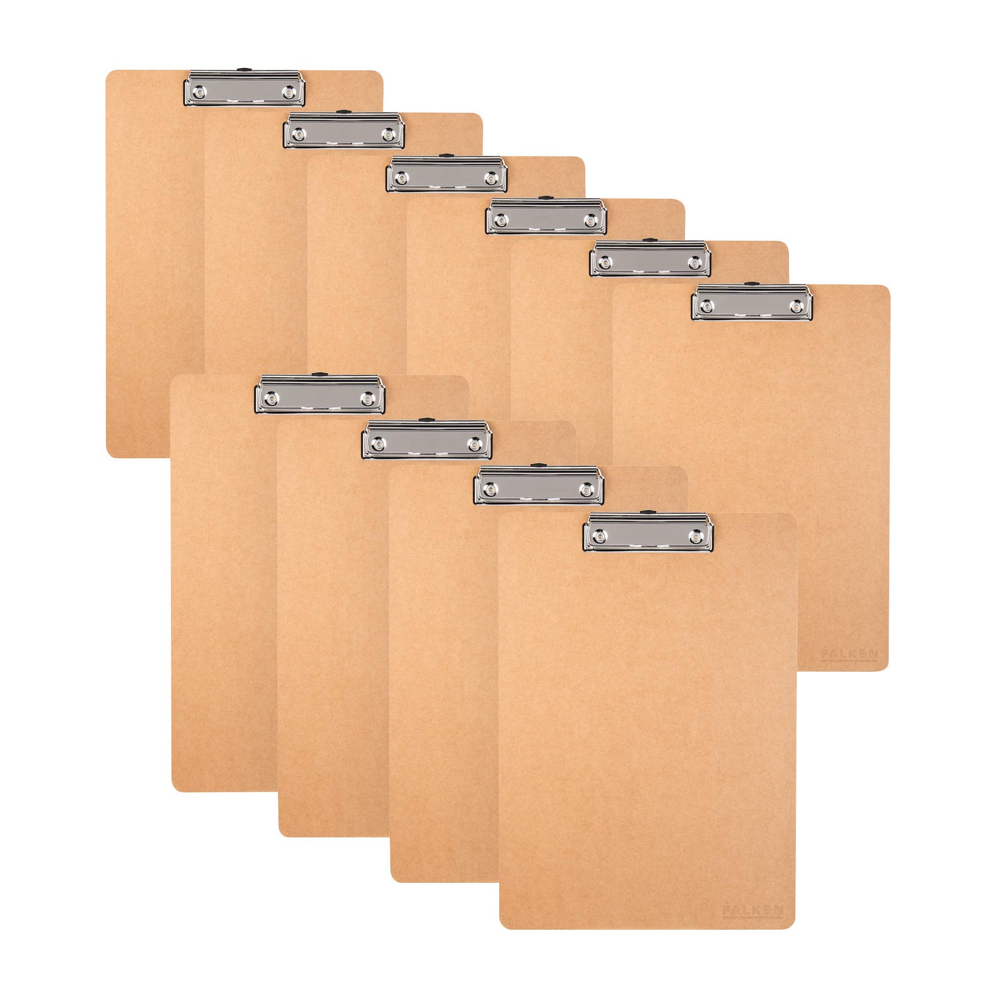 Original Falken 10-pack Vegan Clipboard Pure Nature. Made in Germany. DIN A4 Brown Ideal for stocktaking and inventory management.