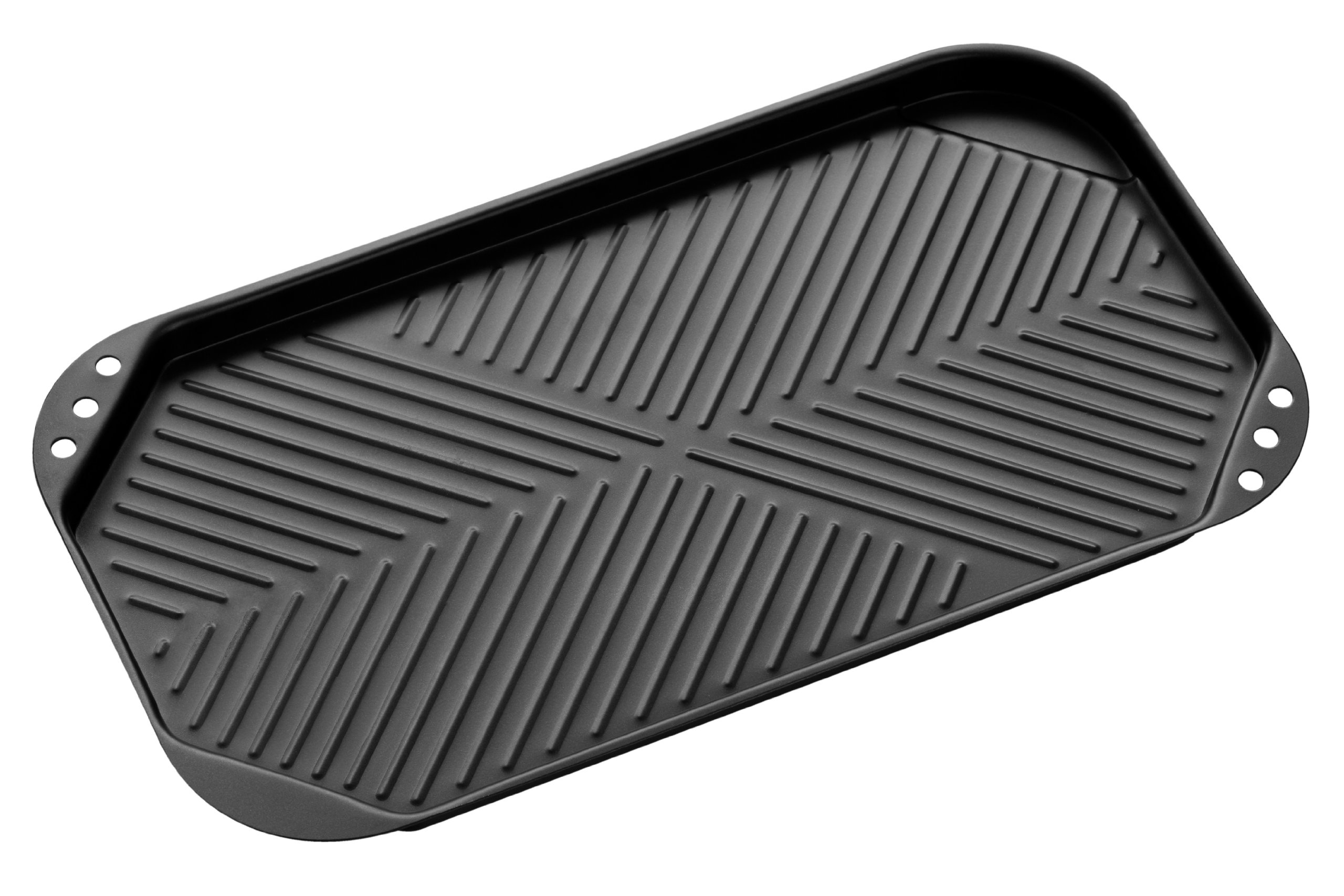 Premier Housewares Non-Stick Iron Griddle Plate for Gas Hob, BBQ, and Induction - H2xW50xD27, Black