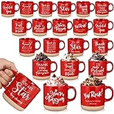 FillTouch Employee Appreciation Mugs Gifts Bulk 12 oz Ceramic Thank You Coffee Cups for Employee Coworker Teacher Gifts(20 Pcs,Red)