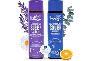 Oilogic Bath Baby Essentials (Slumber & Sleep, Stuffy Nose & Cough) - Gentle Baby All-Over Wash with Essential Oils to Soothe, Calm & Comfort - Pediatrician-Tested & Safe for Babies & Toddlers