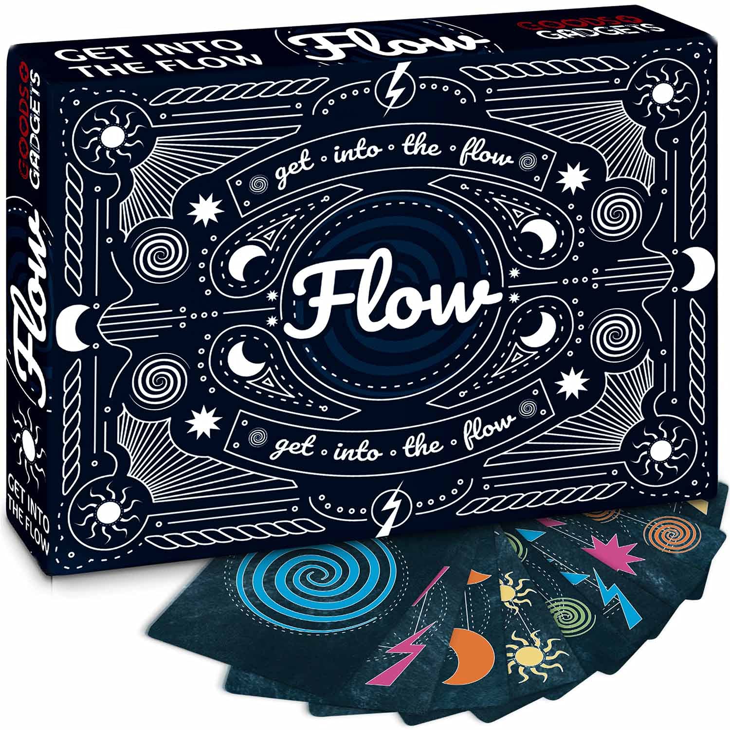 GOODS+GADGETS Flow Card Game - The party game for adrenaline junkies on speed - Test your reactions & speed - for 2-4 persons