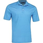 Greg Norman ML75 Recycled Microlux Houndstooth Stripe Perfect Sky Shirt Men XL