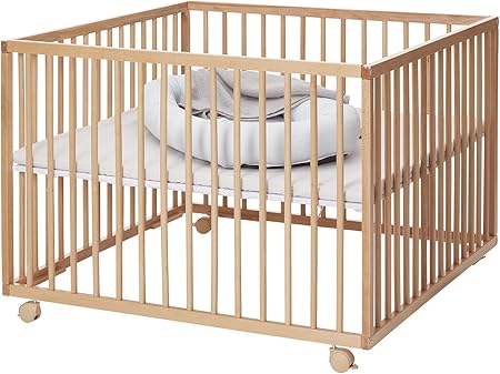 large wooden playpen