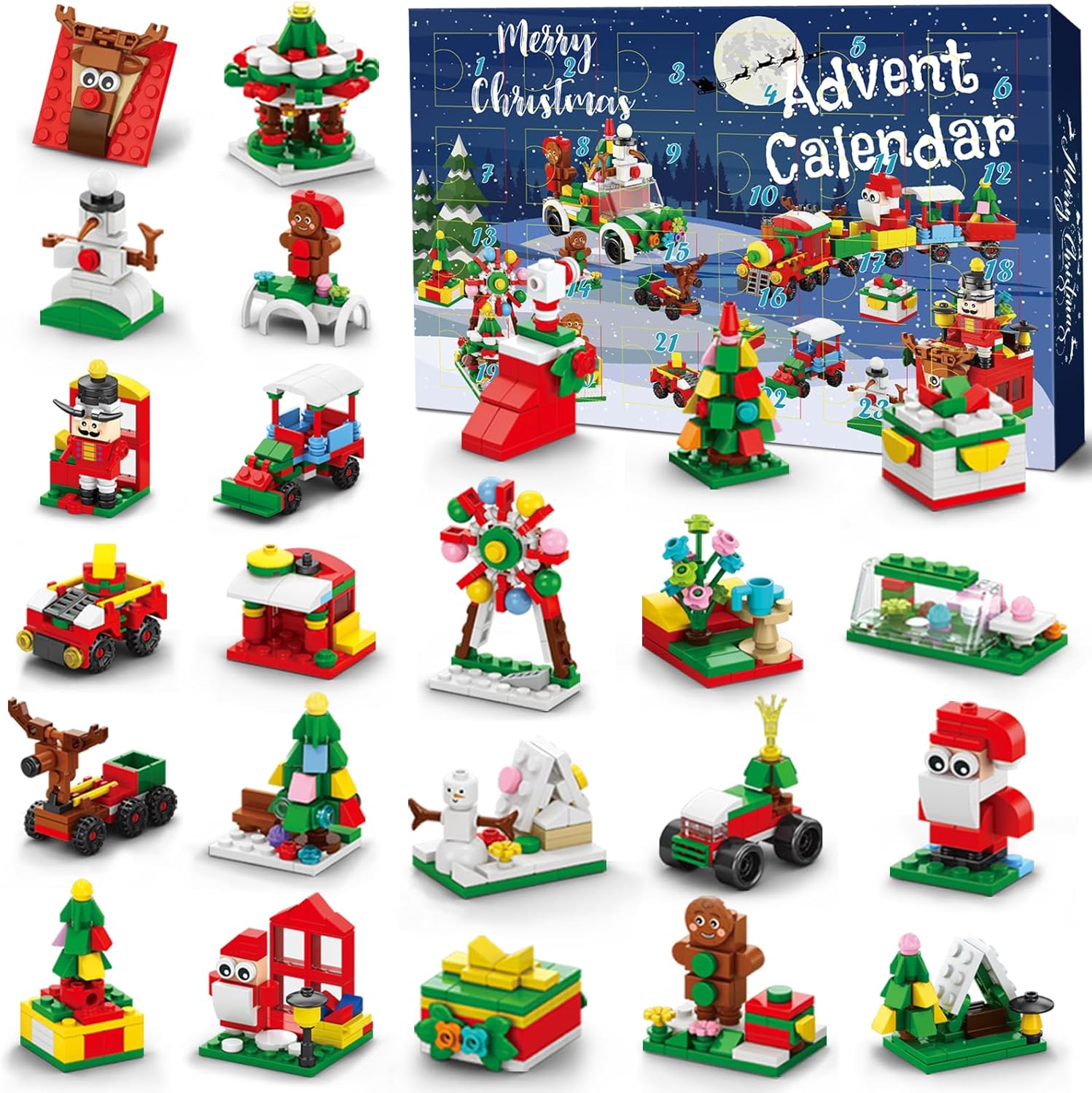 Advent Calendars - Advent Calendar 2023 Kids, 24 Days Building Blocks Playset Countdown Calendars, Christmas Stocking Stuffers for 6 7 8 9 10 11 12 Year Old Boys Girls Teen, Xmas Gifts STEM Toy Building Set Party Favors