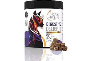 Royal Whiskers Cat Probiotic Soft Chews – Vet-Formulated Probiotics for Cats with Pumpkin, All-Natural Digestive Solution, Supports Sensitive Stomachs & Regularity, Made in USA - 90 Chews (270g)