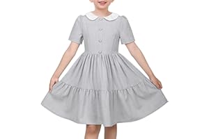Sunny Fashion Girls Dress School Uniform Blue Striped Butterfly Print Gingham Size 4-10