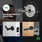 EAI Oliena Black Door Handles Latch Set 6 Pairs 64mm Hinges 54mm Rose view 7