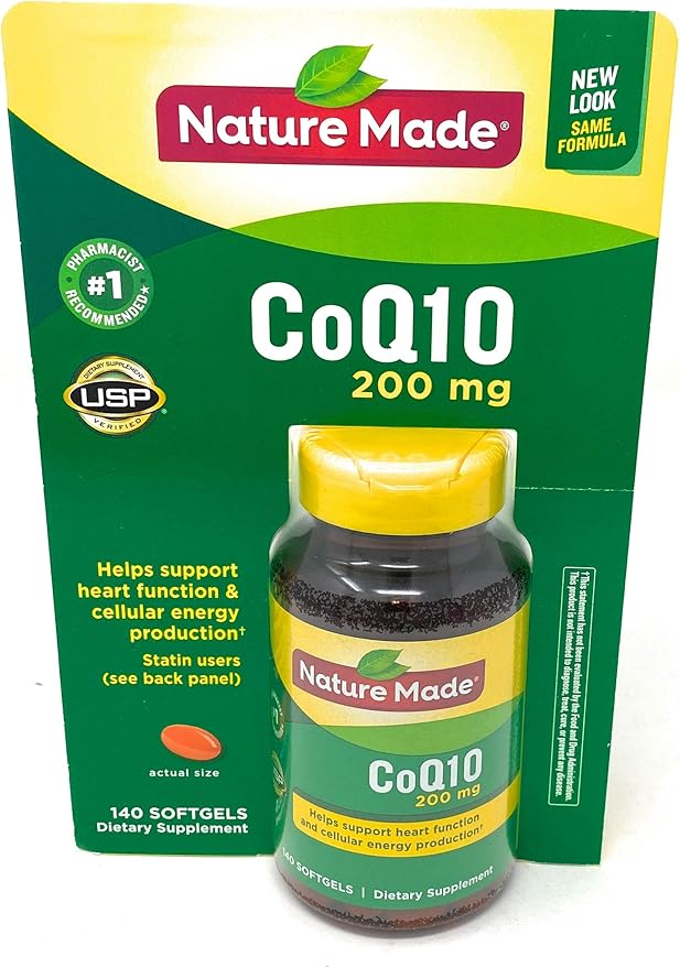 Nature Made CoQ10 200 mg, 140 Softgels Helps Supports Heart