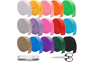 Boyistar 15 Rolls Webbing 1 Inch, Polypropylene 5 Yards Heavy Duty Webbing Strap for Bags, Pets, Climbing Outdoors Indoors Crafting DIY, 15 Colors